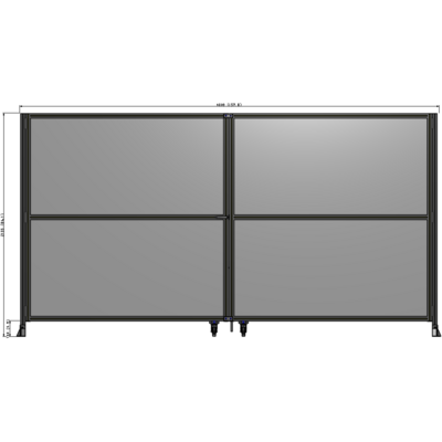 J8-2135-4000-0150-TYPTA DOUBLE PANEL, DOUBLE DOOR-FRAME W/O HEADER-HANDLE ON LEFT 2135MM X 4000MM  1/4" POLYCARB, ASSEMBLED