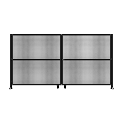 DOUBLE PANEL, DOUBLE DOOR-FRAME W/O HEADER-HANDLE RIGHT 2135MM X 4000MM  1" MESH, ASSEMBLED