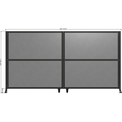 J8-2135-4000-0150-UYMTA DOUBLE PANEL, DOUBLE DOOR-FRAME W/O HEADER-HANDLE RIGHT 2135MM X 4000MM  1" MESH, ASSEMBLED