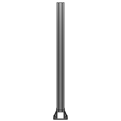 VERTICAL POST-4 SIDED FOOT, YELLOW INSERT, NO END CAP 90 MM X 90 MM X 1400 MM TALL, FULLY ASSEMBLED