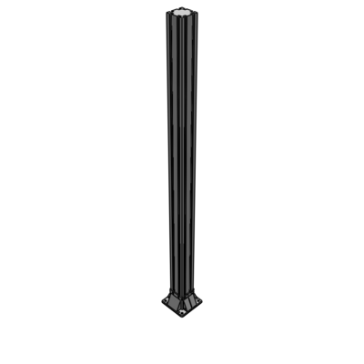 K3-1700-ZFA VERTICAL POST-4 SIDED FOOT, YELLOW INSERT, NO END CAP 90 MM X 90 MM X 1700 MM TALL, FULLY ASSEMBLED
