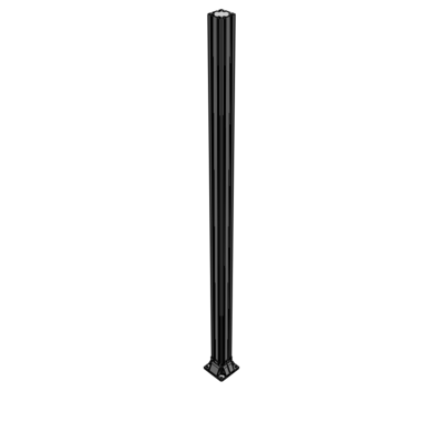K3-2400-ZFA VERTICAL POST-4 SIDED FOOT, YELLOW INSERT, NO END CAP 90 MM X 90 MM X 2400 MM TALL, FULLY ASSEMBLED