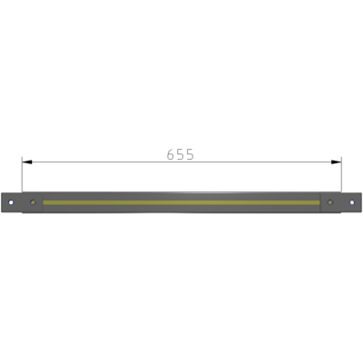 L1-0655-YTA 655MM LONG HALF STRAP, MOUNTS HORIZONTAL ON 750MM WIDE SINGLE WALL SECTIONS