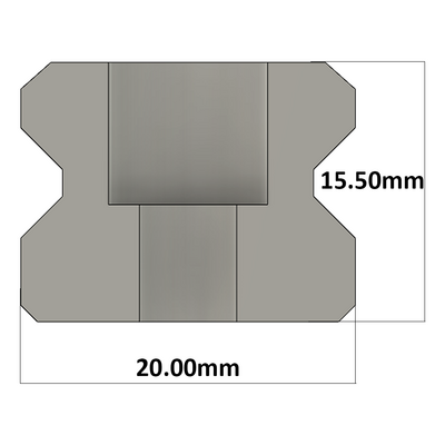LSD20RLX1600-S20-H-D AIRTAC LOW PROFILE RAIL<br>LSD 20MM SERIES, HIGH ACCURACY, 20MM END TO FIRST HOLE, CUT TO LENGTH OF 1600MM