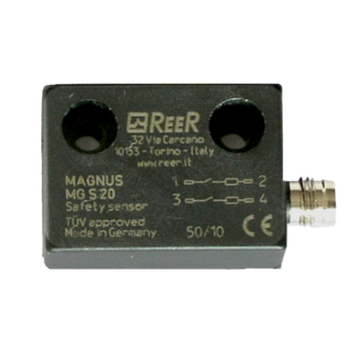 REER MAGNETIC SAFETY SWITCH, SENSOR ONLY, 2 NO CONTACTS, M8 CONNECTOR, INTERAXIS 22 MM(MG S 20)