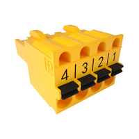 1100046 REER REPLACEMENT CLAMP TERMINAL BLOCKS, SET OF 6 NUMBERED 1-24, YELLOW, HEIGHT 26MM(MTBC-Y)