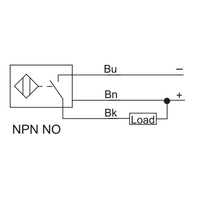 NI12-ZG18-OP6L ELCO S.S. THREADED CYLINDRICAL INDUCTIVE SENSOR M18, SWITCHING DISTANCE 12 MM, NON-FLUSH, IP68, -40 TO 85 DEG C, PNP NO, CABLE PUR 2 M