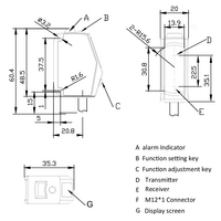 OSM40-KL35CB6/485 ELCO DISTANCE SENSOR(TRI), OSM40-SERIES, RED LASER, OR:25-35MM, RES: 0.001MM, NPN/PNP, RS-485, 10-30VDC,  2M CABLE
