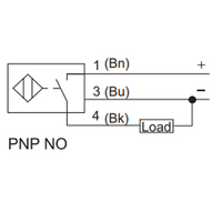 NI20-G18-CP6L ELCO THREADED CYLINDRICAL INDUCTIVE SENSOR M18, SWITCHING DISTANCE 20 MM, NON-FLUSH, IP68, -25 TO 70 DEG C, PNP NC, CABLE 2 M