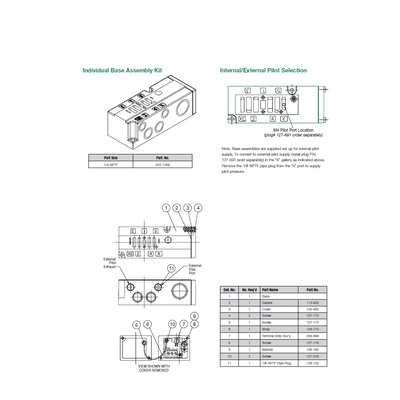 203-1266 NUMATICS/AVENTICS VALVE BASE<BR>2005 SERIES 1/4" NPT SIDE PORTS (3A/3C)