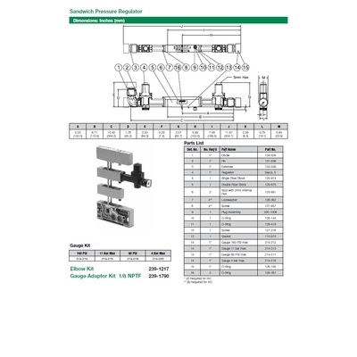 125-991 NUMATICS/AVENTICS SANDWICH REGULATOR PART<BR>2005 SERIES STUD W/2MM INTERNAL HEX