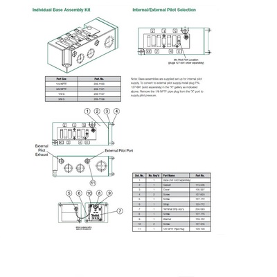 203-1100 NUMATICS/AVENTICS VALVE BASE<BR>2012 SERIES 1/4" NPT SIDE PORTS (3A/3C)