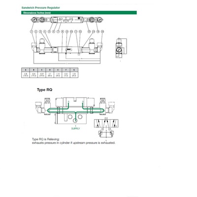 122RQ300J000000 NUMATICS/AVENTICS SANDWICH REGULATOR<BR>2012 SERIES DUAL PR/RC 3-30PSI