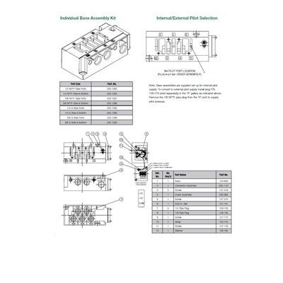 203-1313 NUMATICS/AVENTICS VALVE BASE<BR>2035 SERIES 3/8" NPT SIDE PORTS (3A/3C) W/56Y OPT