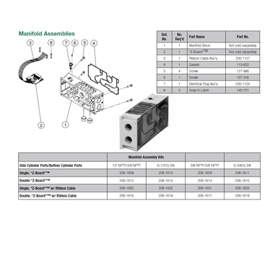 206-1616 NUMATICS/AVENTICS MANIFOLD BLOCK<BR>2035 SERIES 1/2" NPT S/B PORTS DZB W/RC (R2)