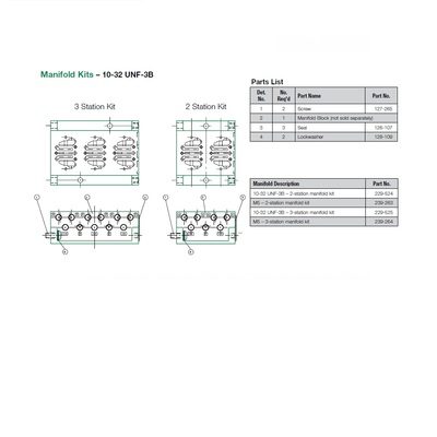 229-525 NUMATICS/AVENTICS MANIFOLD<BR>MK3 SERIES 3 STA 10/32" UNF