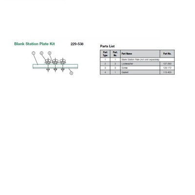 229-538 NUMATICS/AVENTICS BLANK PLATE<BR>MK3 SERIES