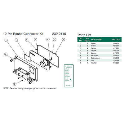 239-2115 NUMATICS/AVENTICS MANIFOLD PART<BR>12 PIN ROUND CONNECTOR & HOUSING