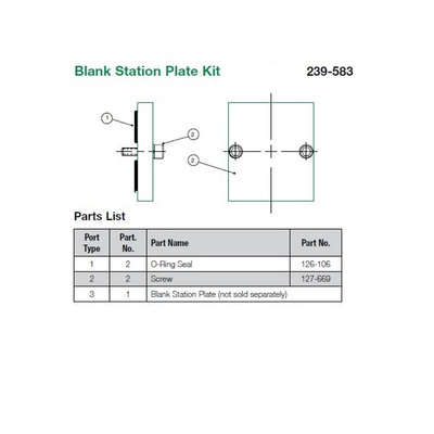 239-583 NUMATICS/AVENTICS BLANK PLATE<BR>L01 SERIES