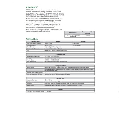 240-240 NUMATICS/AVENTICS MANIFOLD PART<BR>G3 PROFINET NODE