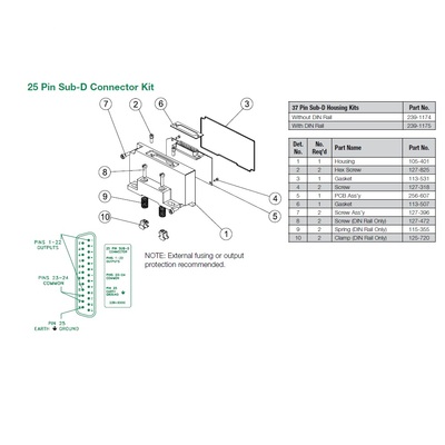 P599AE428441001 NUMATICS/AVENTICS MANIFOLD PART<BR>501,502,503 SERIES 25 PIN SUB-D CONNECTOR