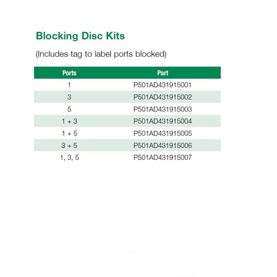 P501AD431915003 NUMATICS/AVENTICS BLOCKING DISC<BR>501 SERIES PORT 5