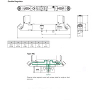 R503ARE12JA0020 NUMATICS/AVENTICS SANDWICH REGULATOR<BR>503 SERIES DUAL PR 4 & 2, 0.7-9BAR  (ISO 15407-2)