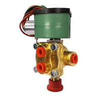 ASCO BRASS PROCESS SOLENOID VALVE<BR>8342 SERIES 4/2 INLINE, 120VAC, 0.7CV, 1/4" NPT, MANUALLY OPERATED - SCREW TYPE