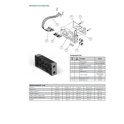 206-1728 NUMATICS/AVENTICS MANIFOLD BLOCK<BR>ISO 18MM SERIES 1/8" G S/B PORTS DZB W/RC (R2)
