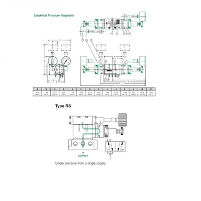 152RS400J012H00 NUMATICS/AVENTICS SANDWICH REGULATOR<BR>MK15 SERIES SGL PR 5-60PSI, NO GAUGE