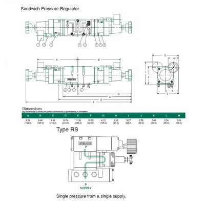 554RS100JP16W00 NUMATICS/AVENTICS SANDWICH REGULATOR<BR>MK55,SPA55 SERIES SGL PR 10-130PSI, TFG
