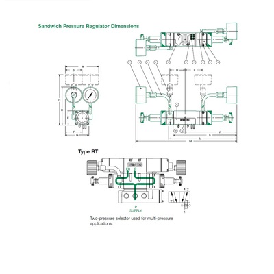 081RT100J012H00 NUMATICS/AVENTICS SANDWICH REGULATOR<BR>MK8 SERIES 2 PR SEL 10-130PSI, NO GAUGE