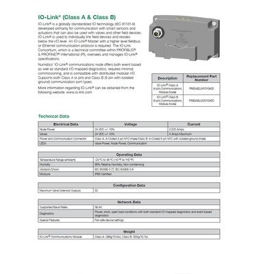 P580AELM1010A00 NUMATICS/AVENTICS MANIFOLD PART<BR>580 I/O LINK 4 PIN M12 (503/501)