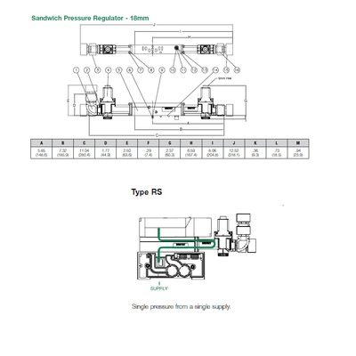 I51RS400J063D00 NUMATICS/AVENTICS SANDWICH REGULATOR<BR>ISO 18MM SERIES SGL PR 5-60PSI, TFEG