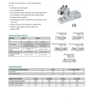 I62BB400M000061 NUMATICS/AVENTICS SOL-PILOT VALVE<BR>ISO 26MM SERIES 4/2 DETENT 24VDC