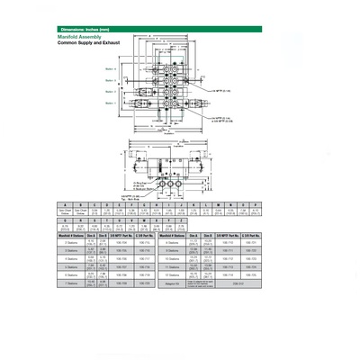 106-708 NUMATICS/AVENTICS MANIFOLD<BR>L2 SERIES 6 STATION 3/8" NPT